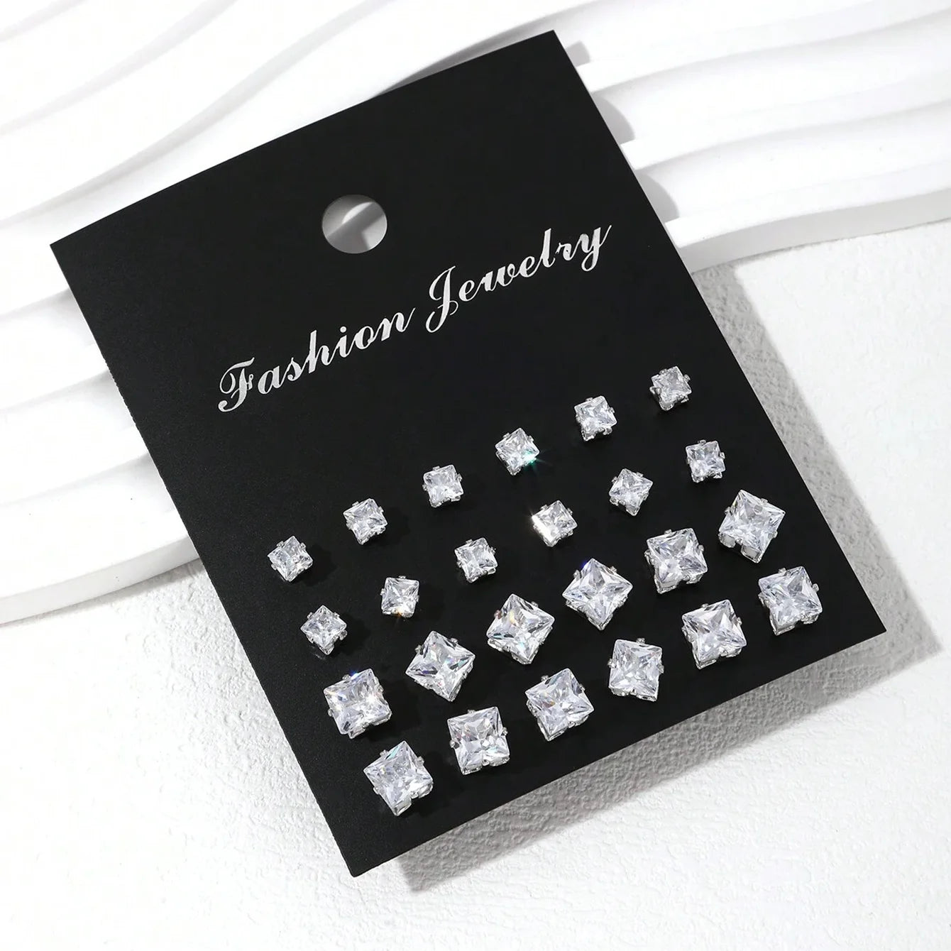 12 Pairs Of Luxurious, Simple, Shiny, And Caring Zirconia Decorative