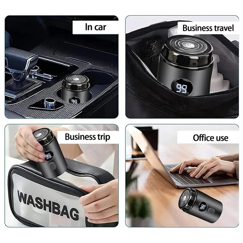 Men's electric mini shaver, dry and wet dual-use shaver, LED digital