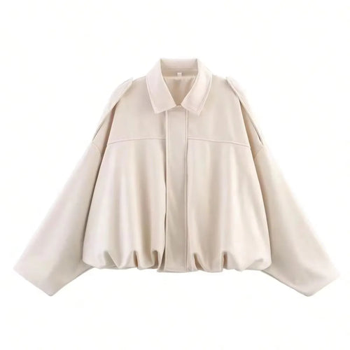 HH Women's Street Fashion Solid Loose Suede Texture Coats Causal Long