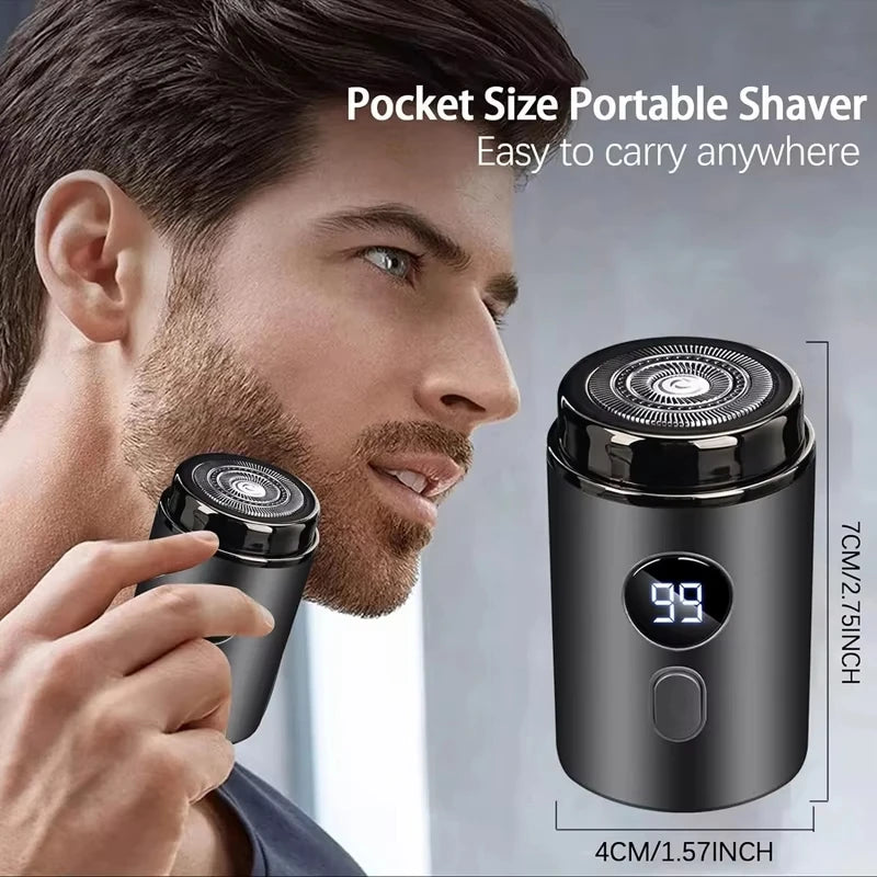 Men's electric mini shaver, dry and wet dual-use shaver, LED digital