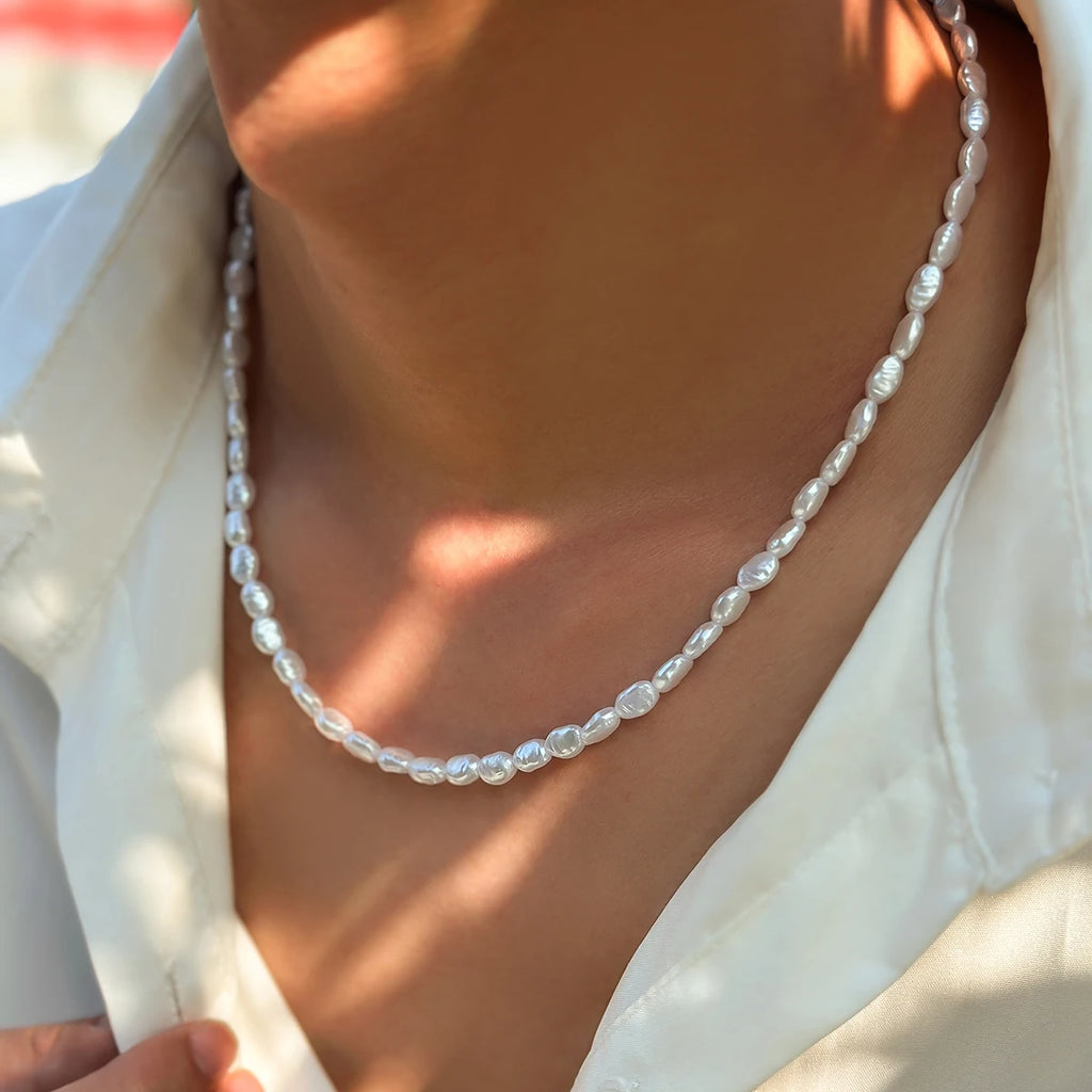 New Fashion Simple Faux Pearl Choker Necklace for Women Vintage
