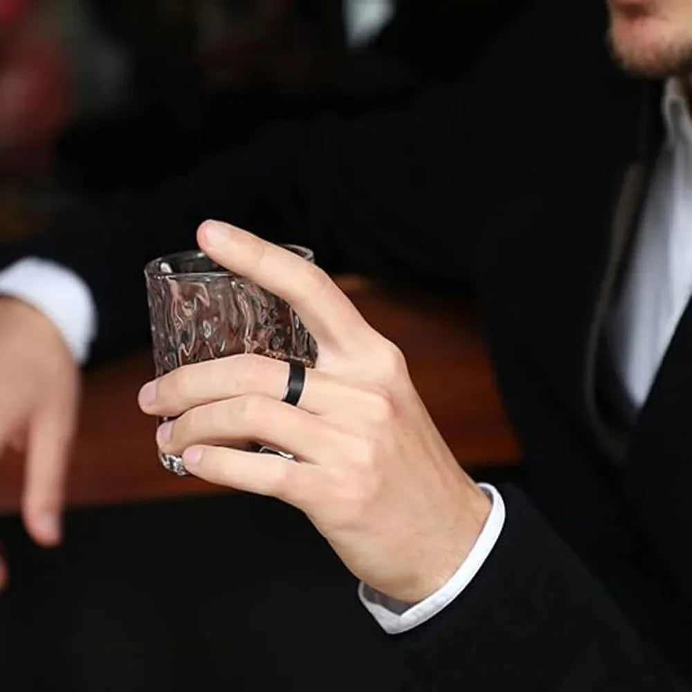 Stainless Steel Rings for Men, Colors: Black Golden Silvery Color, US