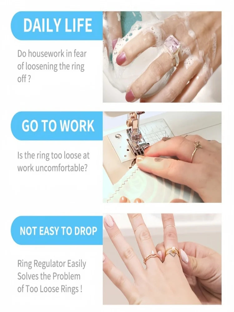 8PCS Invisible Soft Ring Spacers - DIY Ring Resizing Pads Jewelry