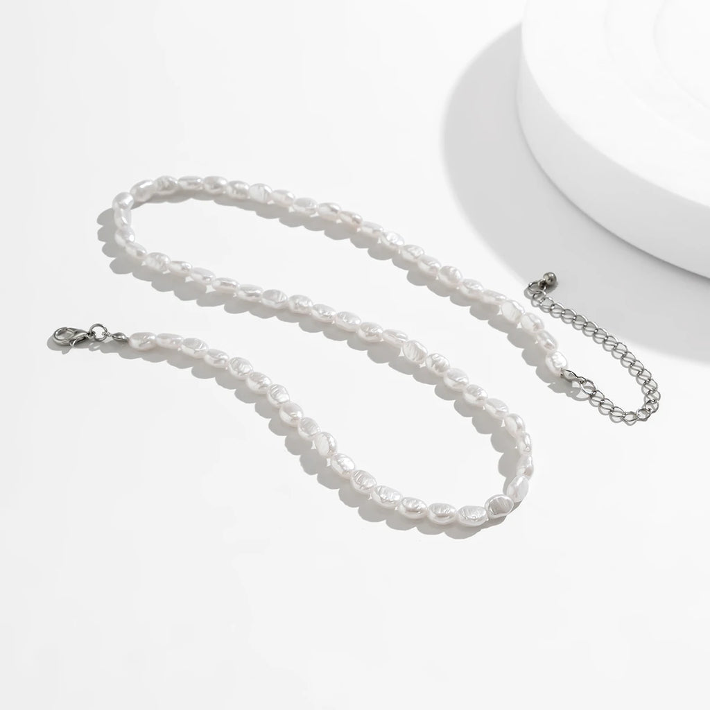 New Fashion Simple Faux Pearl Choker Necklace for Women Vintage