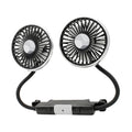SEAMETAL Car Fan Cooling Dual Head Type-c Usb Car Fan 3 Speeds Adjustable Auto Cooler Air Fan With LED Lights Car Accessories
