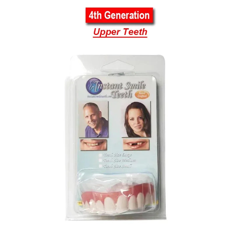 5Pcs Upper Lower Fake Tooth Veneers Temporary Denture Brace Snap False Teeth Whitening Restoration Repair Filling Materials Kits