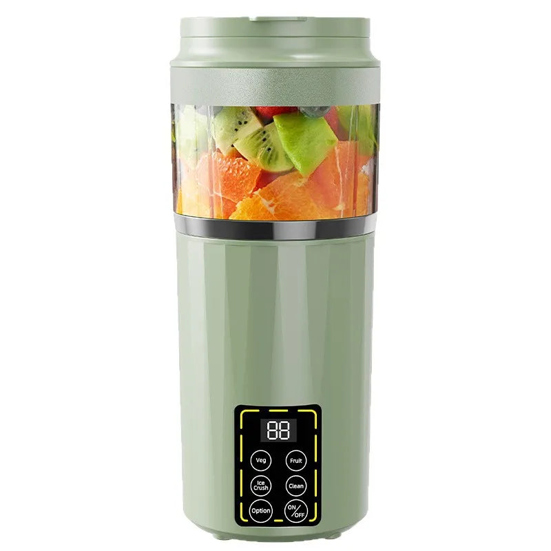 USB Rechargeable Portable Juicer Digital Display Strong Blender Ice Crusher for Home Outdoor