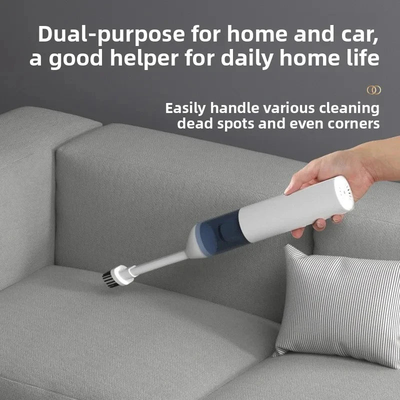 Portable Mini Handheld Cordless Car Vacuum Cleaner with Wireless Charging for Home and Desktop Use