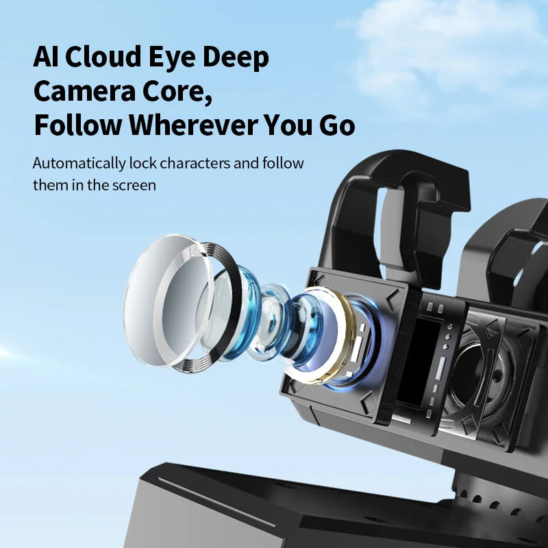 MEUYAG AI face tracking Gimbal Stabilizer Selfie Stick Foldable Wireless Tripod with Bluetooth Shutter Monopod for IOS Android