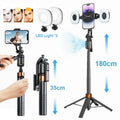 180cm/70.9in Tall 360°Rotation Gimbals Stabilizer Bluetooth Selfie Stick Face Track Phone Holder Tripod for Mobile Camera GoPro