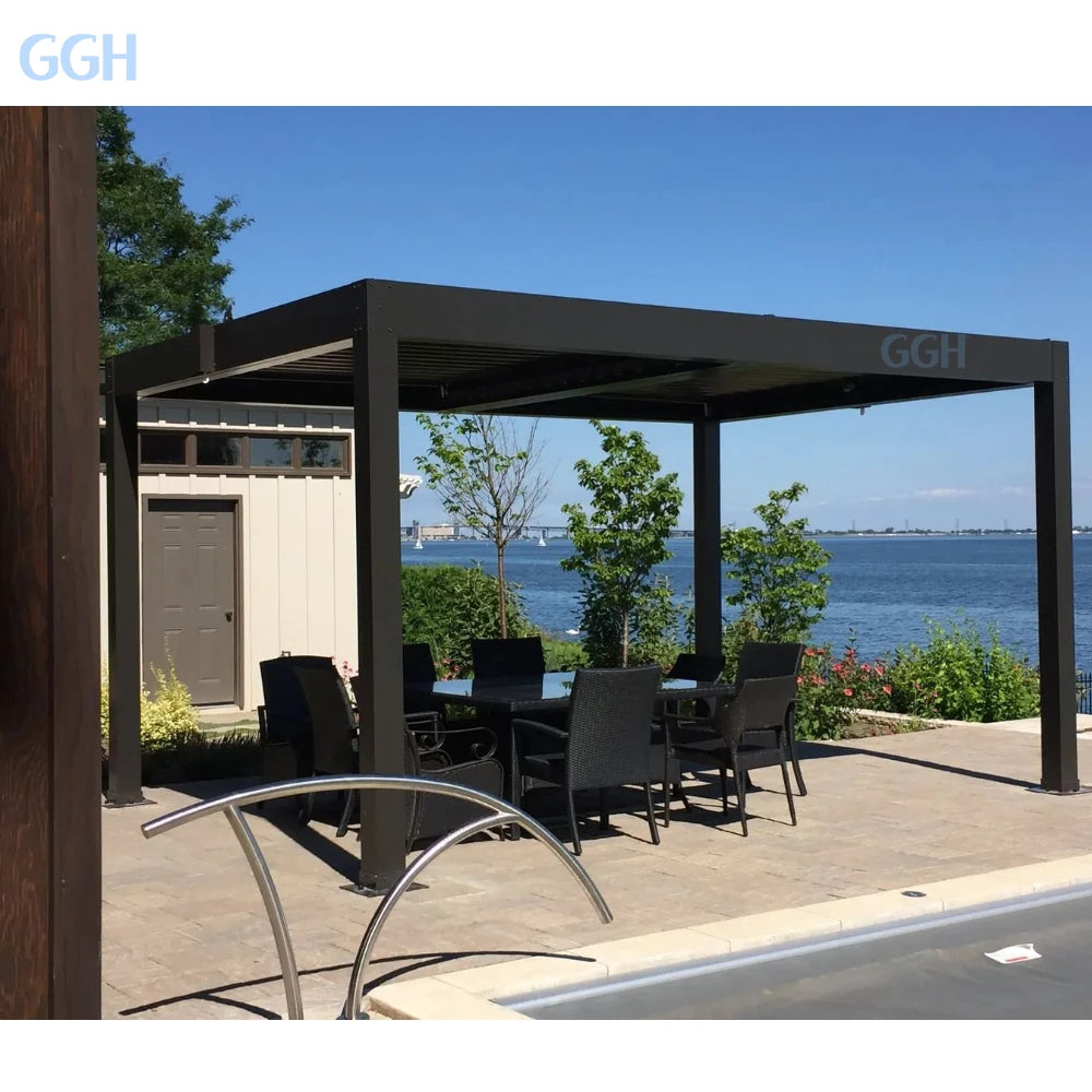 Kakadu 694-300 Motorized Aluminium Pergola Closed Roof Eco-Friendly Outdoor Garden Structure 3x4m Size Nature Inspired Design