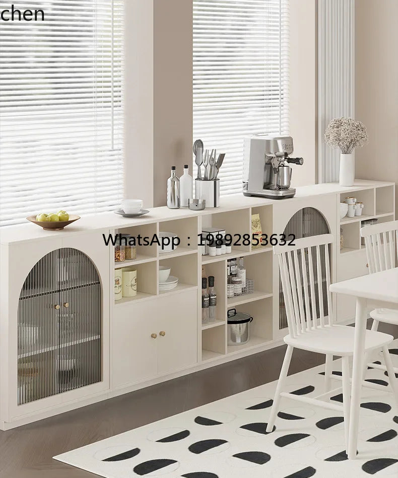 i7   Cream Wind Combination Meal Side Locker Kitchen Storage Tea Coffee Side Cabinet