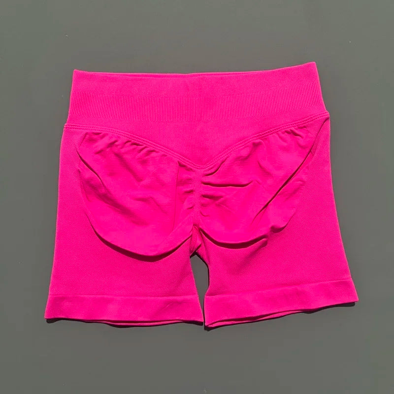 HISTELLO Sports Shorts 4.5" Women Yoga Shorts Seamless Low Waist Scrunch Bum Gym Leggings Workout Stretch Fitness Sports Shorts