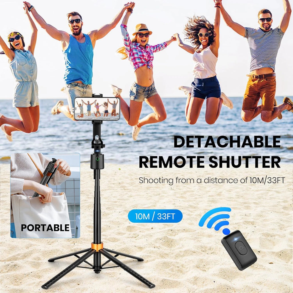 180cm/71in Tall Foldable Tripod, Auto Face Tracking Gimbal Bluetooth Remote Control Selfie Stick, Mobile Phone Bracket for Video