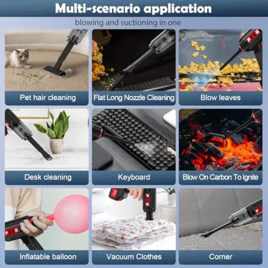 Handheld Vacuum for Home Cordless Portable Vacuum Cleaner Rechargeable with 60 Mins Max Runtime High Power Vacuum for Car Offic