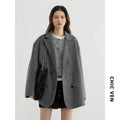 CHIC VEN Women's Woolen Coats Loose Casual Double Breasted Retro Double-sided Jacket Office Lady Outerwear Autumn Winter 2026