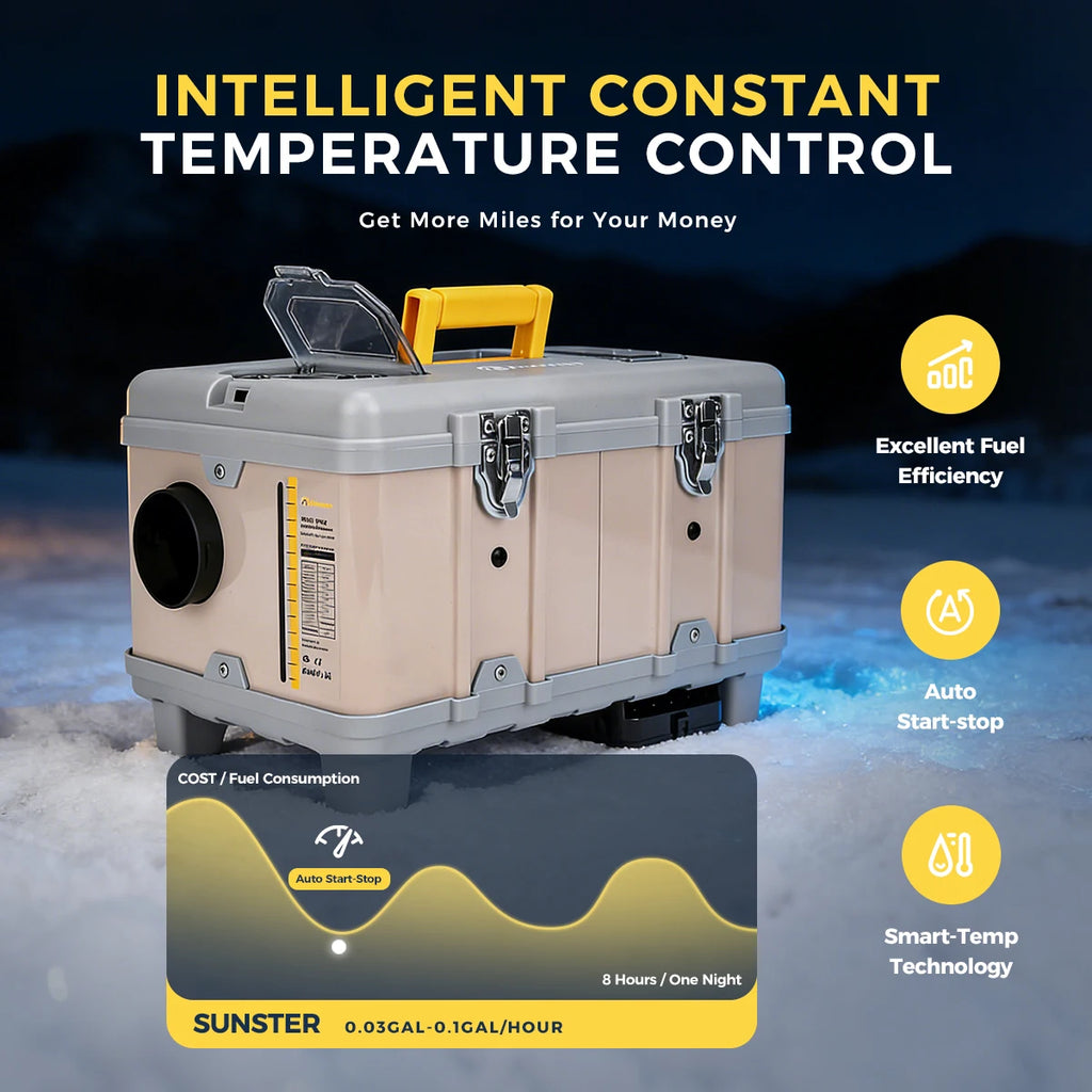 TB10 8KW Diesel Air Heater 12V/220V Diesel Parking Heater With Auto Thermostat&Ventilation Mode For Houses Tent Garage Camping