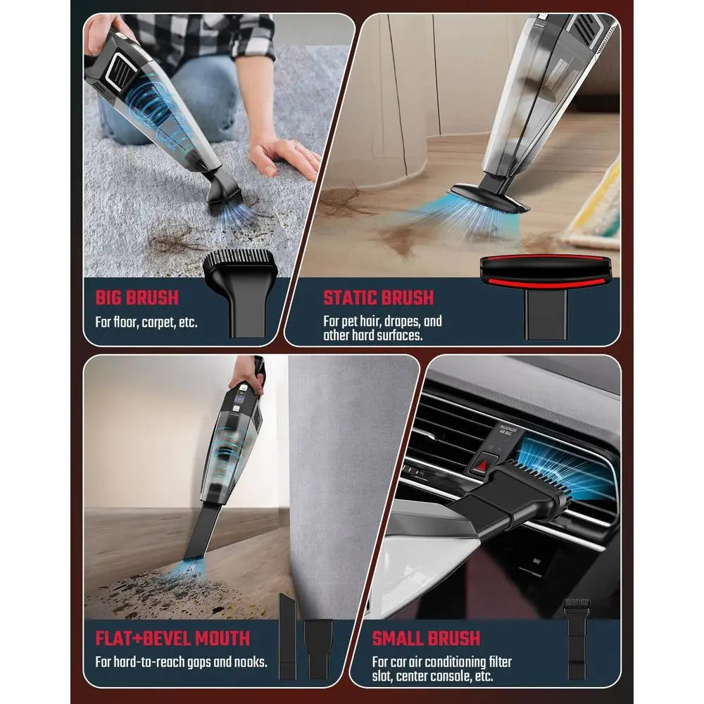 Handheld Vacuum, 9000PA Suction, 2 Suction Modes, Type-C Charging, Lightweight, Portable Car & Home Pet Office Cleaner