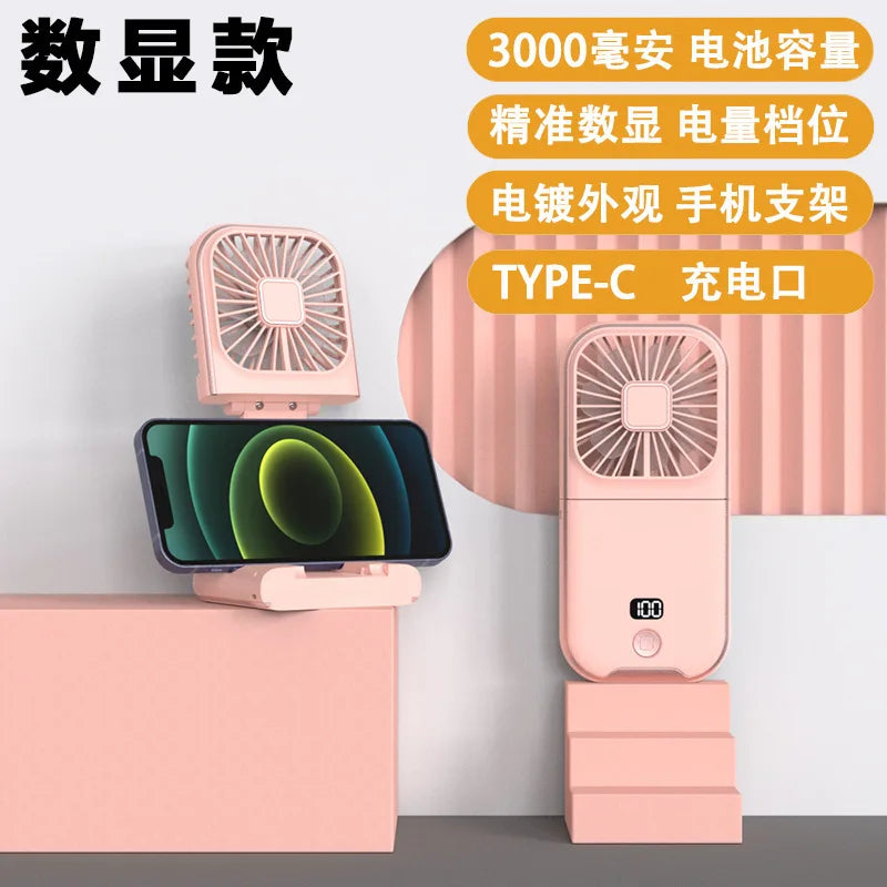 Mini Usb Rechargeable Fan Foldable Neck Hanging and Desktop Dual Use Fan for Home and Outdoor Cooling