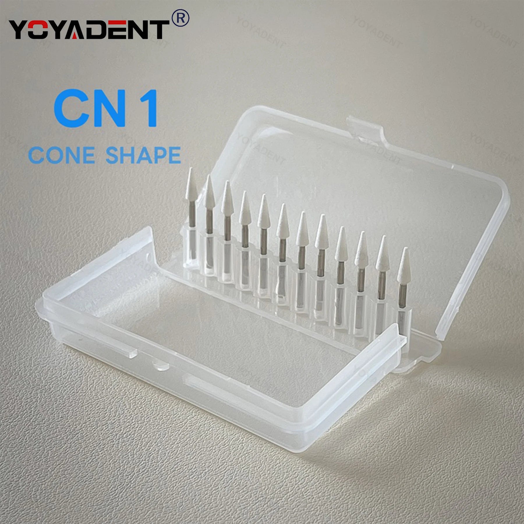 Dental Polishing Stone Kit White FG Burs Cone/Flame/Round Teeth Whitening Polishing Tools 12pcs/Box CN1 RD1 FL2 Dental Products