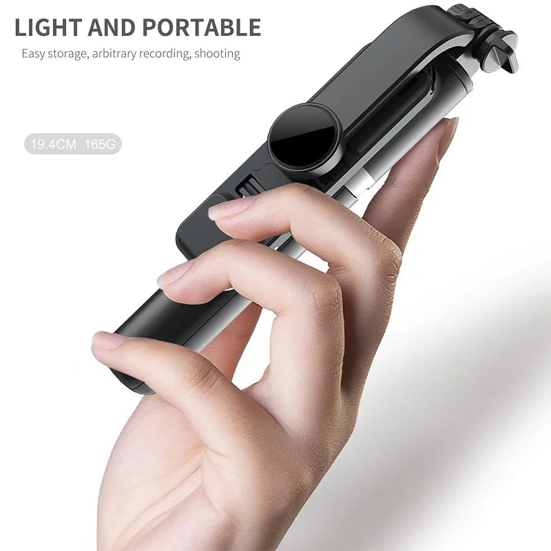 Wireless Bluetooth Selfie Stick Tripod Stand With LED Fill Light Foldable Tripod For iPhone Phone Live Streaming Remote Control