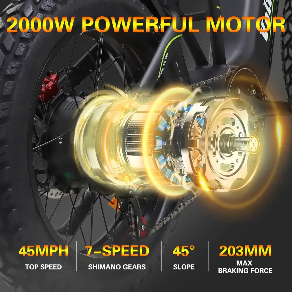 BAOLUJIE Electric Motorcycles,3000W Motor Bicycle,Max Speed 45MPH E-bike, 60V25AH Battery,20" Electric Dirt Bike ,Off Road Ebike
