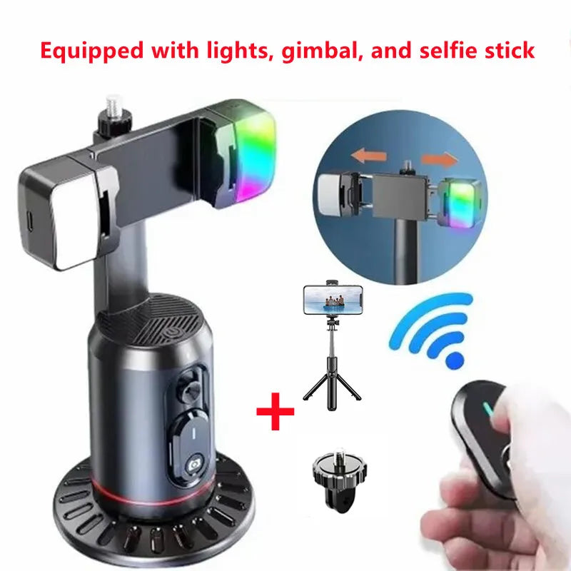 MEUYAG Selfie Stick with Bluetooth remote 360° rotation Following Shooting Mode Gimbal Stabilizer Tripod With light For iPhone