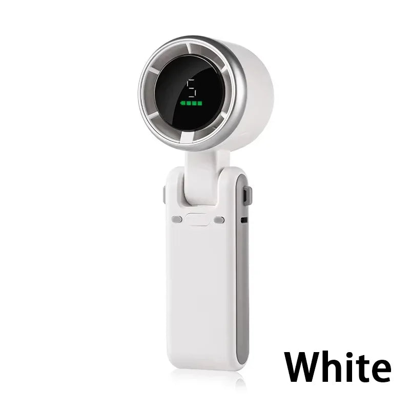 2025 New Hanging Neck Outdoor 180 Degree Folding Desktop Mini Fan Hand-held Folding High-speed Powerful Turbo Fan Outdoor Use