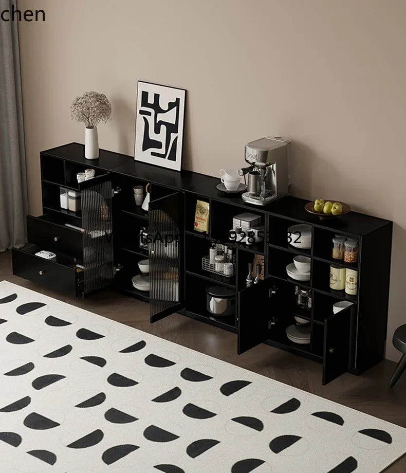 i7   Cream Wind Combination Meal Side Locker Kitchen Storage Tea Coffee Side Cabinet
