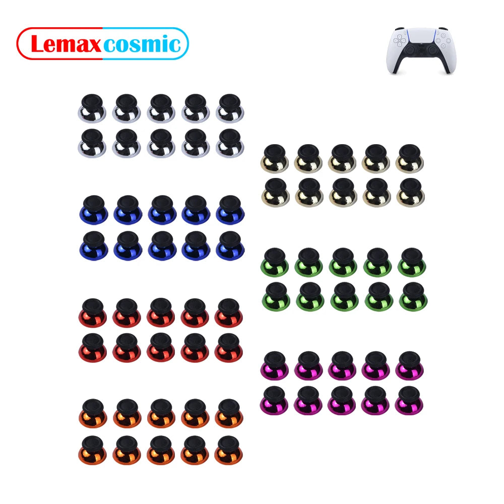 10Pcs Thumb Stick Grip Cap Button Plastic Plating Colors Mushroom Head Case Joystick For Sony Playstation 5 PS5 Dualsens