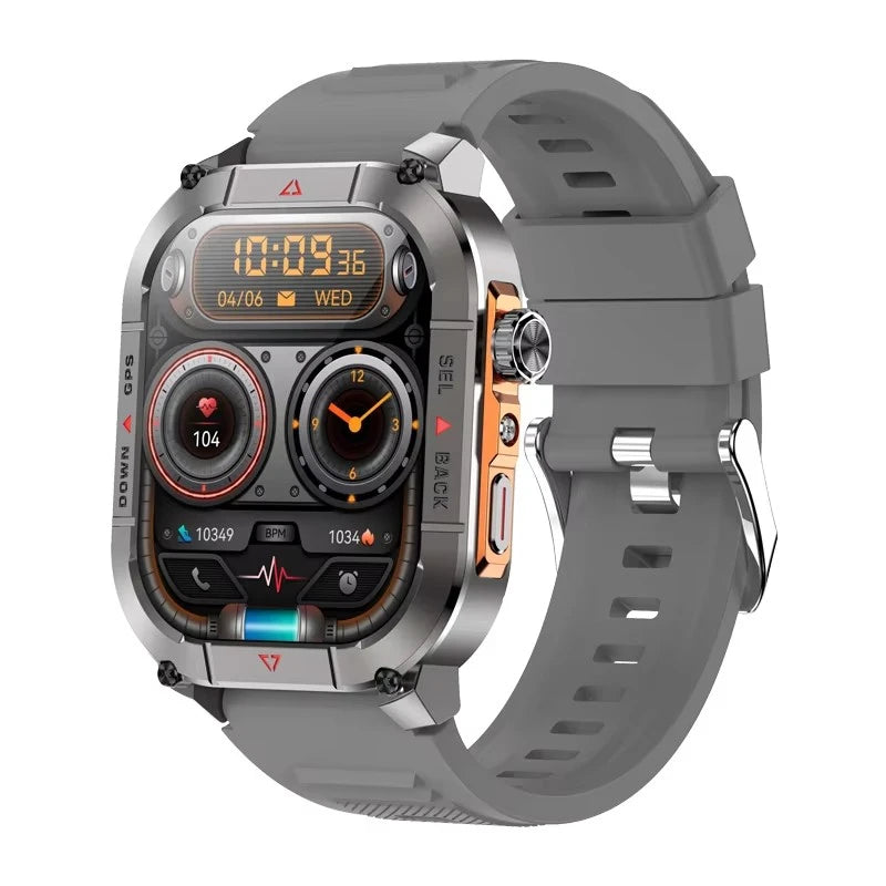 New HK84 Men Smart Watch AMOLED Outdoor GPS Sports Positioning Compass Fitness Tracker BT Calling Health Monitoring Smartwatch