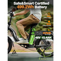 Electric Bike for Adults 1200W Peak Motor Folding 20x3 Fat Tire E-Bike 48V 10.4Ah Battery Step-Through Cargo Fold Ebike NFC Unl