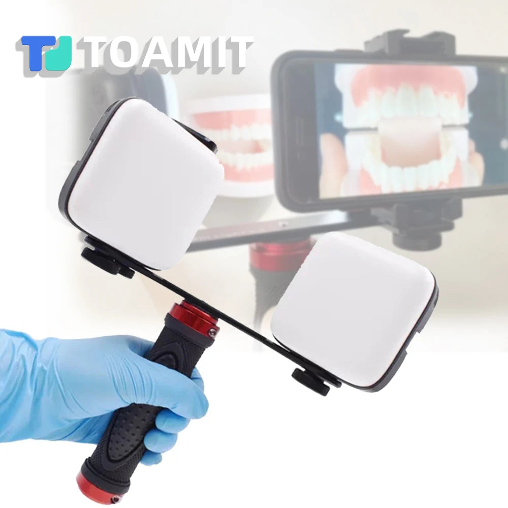 Dental Photography Light, Bluetooth LED Flash for Smartphone, Oral Cavity Exam Teeth Whitening Shooting, Portable Fill Light Kit
