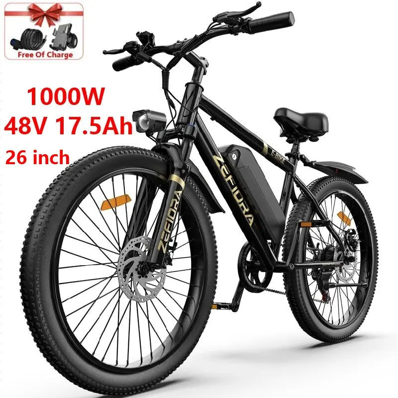 All Terrain Off-road Electric Bike 1000w 14 26 Inch 30-50mph 30-60miles 48v 10a 15a 17.5a Aluminum Alloy,factory Original E Bike