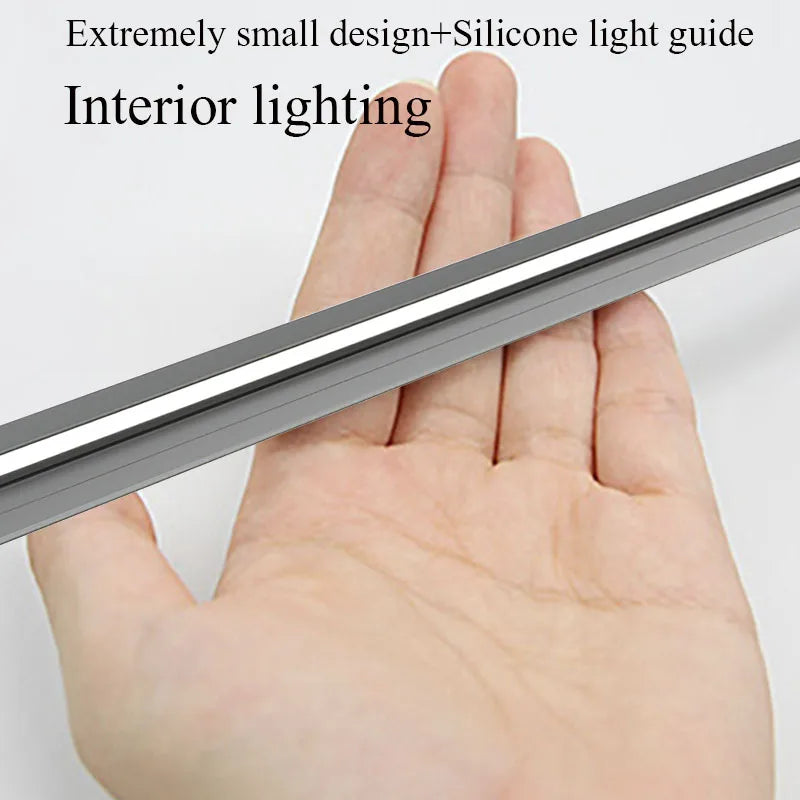 Inward 45 Degree Angle LED Strip Oblique Beam Cabinet Layer Shelf Edge Side Light-Emitting No Slotting Surface Mounted DC12V