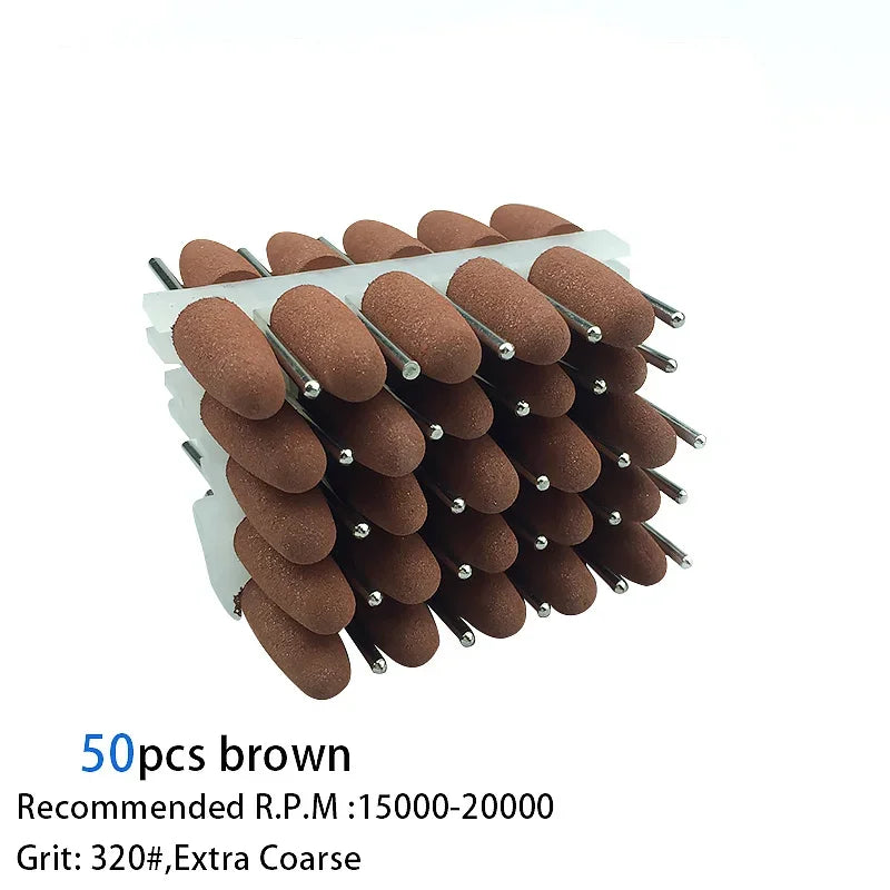 50pcs/bag Dental Polisher Accessories Kit 2.35mm Silicone Rubber Polishers Burs Teeth Whitening Dental Supplies 12Types Optional