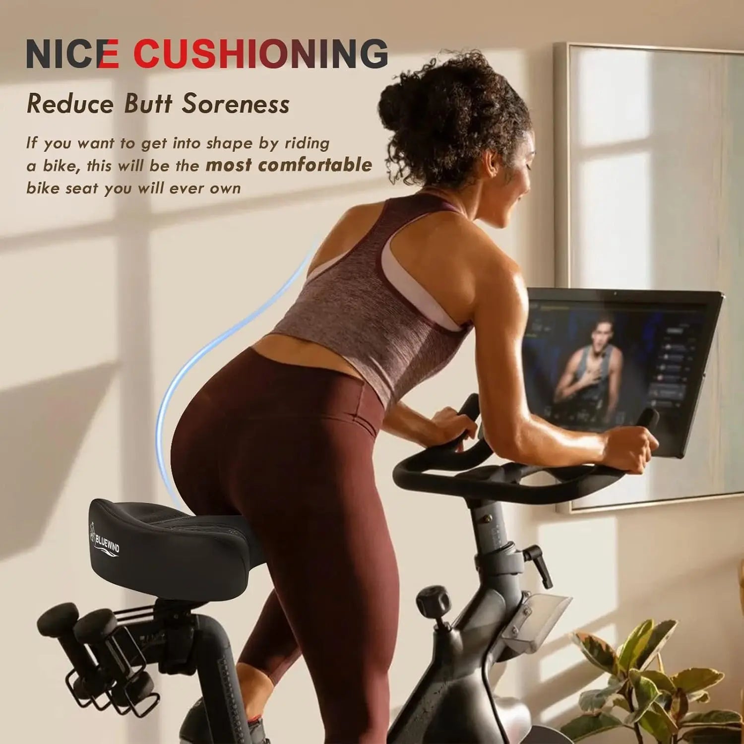 Oversized Bike Seat with Backrest, Universal Fit for Electric and Stationary Bikes, Comfortable for Men & Women
