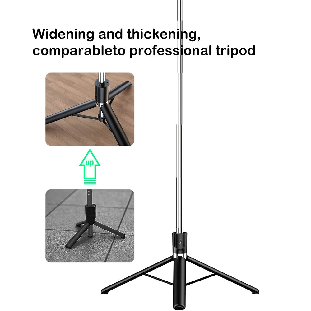 70'' Selfie Stick Tripod with Ring Light & Bluetooth Remote – Extendable Phone Stand for Vlogging, Live, Travel, iPhone/Android