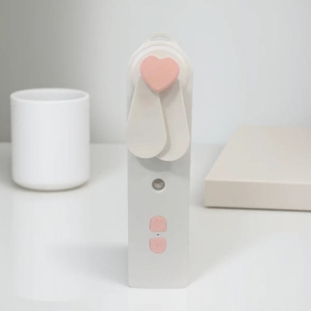 Portable 2in1 Mini Fan Humidifier USB Rechargeable Handheld Fan Water Spray Mist Face Steamer Air Purifier Home Essential