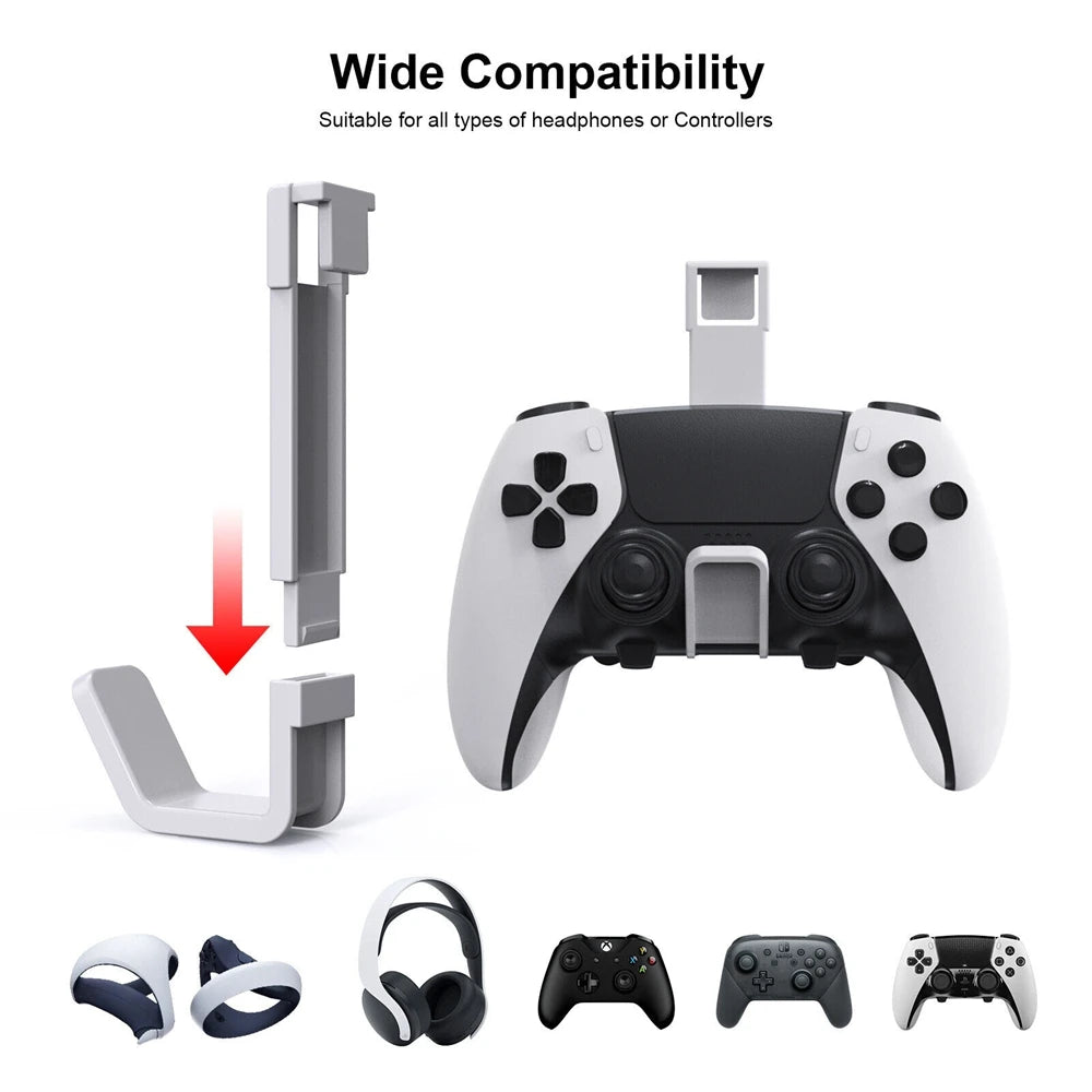 For PS5 Pro PS5 Slim Accessories Controller Headphone Stand Mount for Playstation 5 Console Gaming Headset Hanger Holder Hook