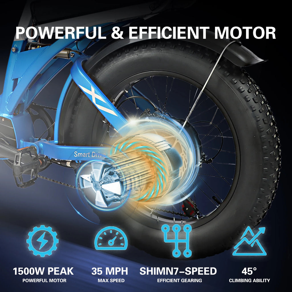 BAOLUJIE 2033 Electric Bike for Adults，1200W 48V 30AH Electric Bicycle，50KM/H Max Speed， Mountain E bike UL2849【1 Year Warranty】