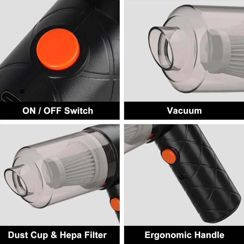 Powerful Suction Cordless Handheld Car Vacuum Cleaner 12V Portable Strong High Power Cleaning Tool for Auto Interior