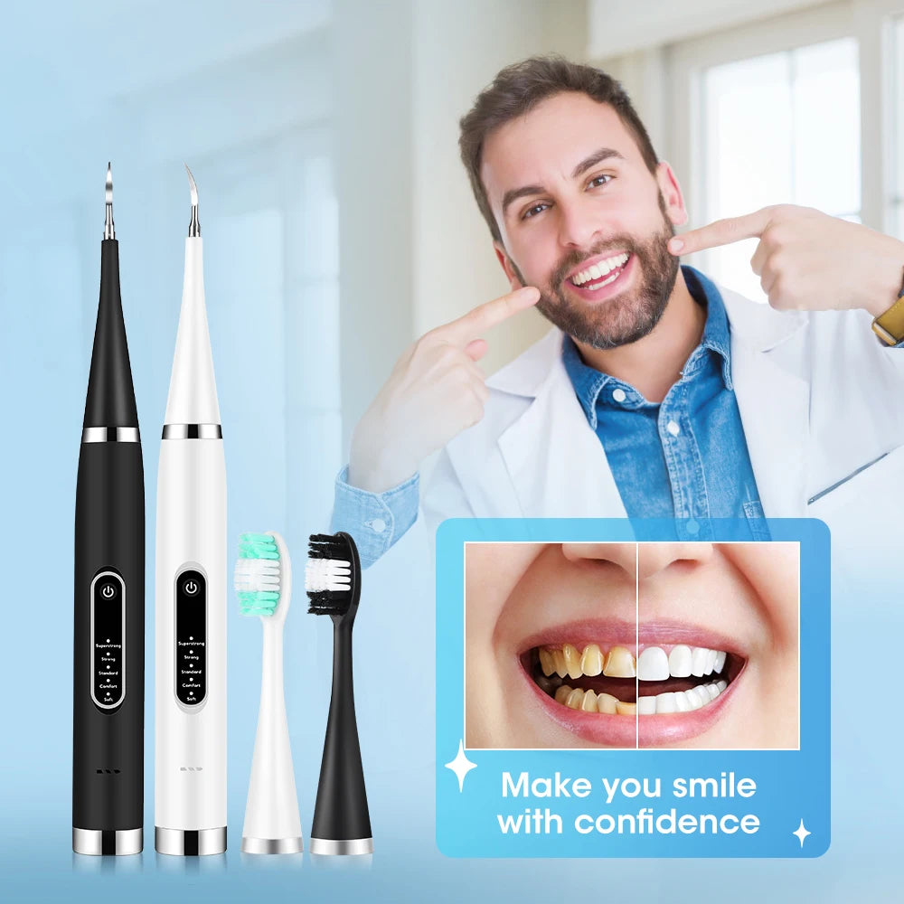 Portable Electric Sonic Dental Scaler Tooth Cleaner Calculus Stains Tartar Remover Dentist Teeth Whitening Oral Care Kit Tools