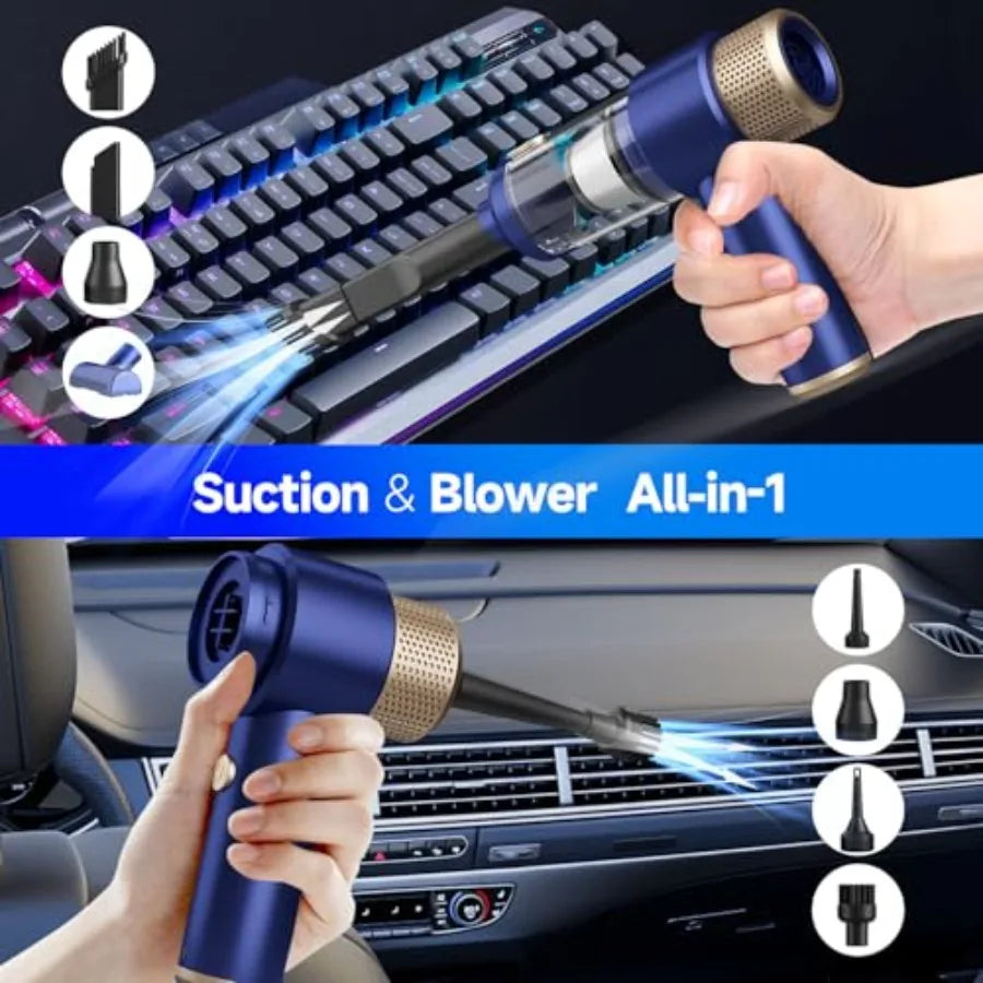 Car Vacuum Cleaner 16000PA Mini Car Vacuum Cordless Powerful 7 in 1 Portable Handheld Vacuum Cordless with LED Light Dual Filte