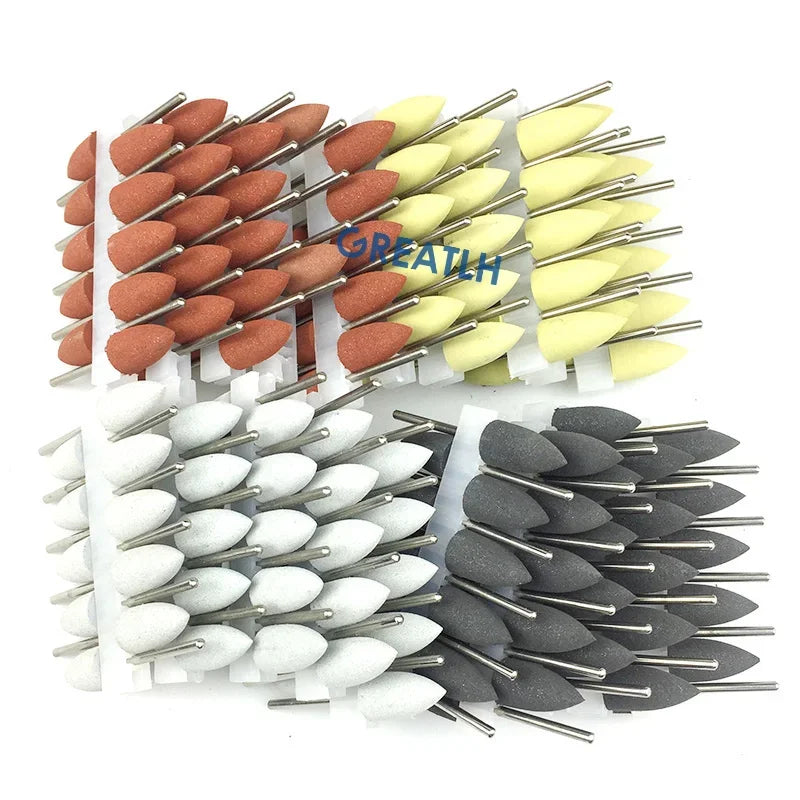 50pcs/bag Dental Polisher Accessories Kit 2.35mm Silicone Rubber Polishers Burs Teeth Whitening Dental Supplies 12Types Optional