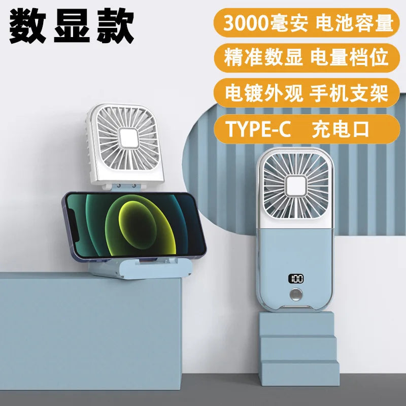 Mini Usb Rechargeable Fan Foldable Neck Hanging and Desktop Dual Use Fan for Home and Outdoor Cooling