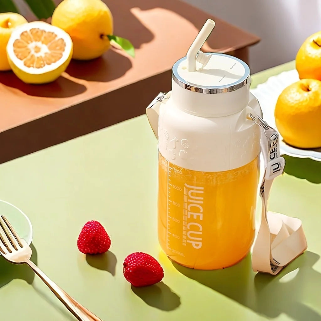 1200ml Electric Fruit Juicer 14 Blade Portable Home USB Rechargeable Sports Bottle Juicing Cup Mixer for Shakes and Smoothies