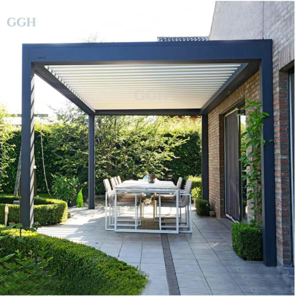 Kakadu 694-300 Motorized Aluminium Pergola Closed Roof Eco-Friendly Outdoor Garden Structure 3x4m Size Nature Inspired Design