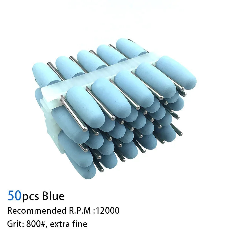 50pcs/bag Dental Polisher Accessories Kit 2.35mm Silicone Rubber Polishers Burs Teeth Whitening Dental Supplies 12Types Optional