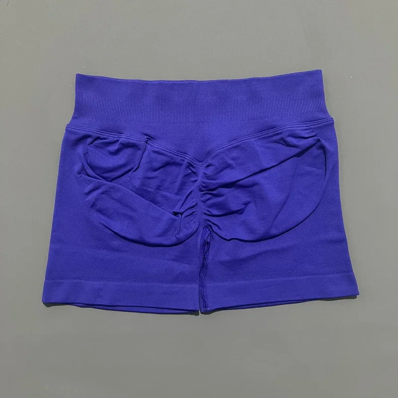 HISTELLO Sports Shorts 4.5" Women Yoga Shorts Seamless Low Waist Scrunch Bum Gym Leggings Workout Stretch Fitness Sports Shorts